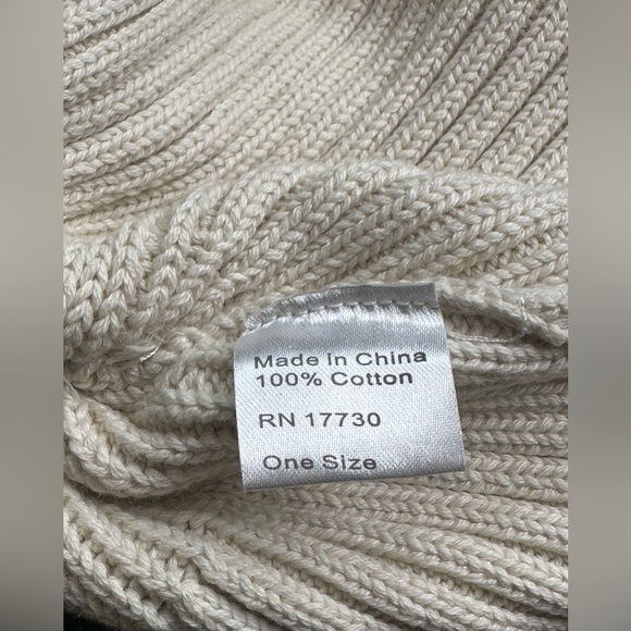 ribbed cotton beanie · cream · one size - Picture 2 of 5